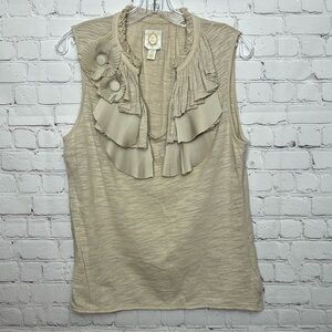 Ric Rac Sleeveless Ruffle Blouse